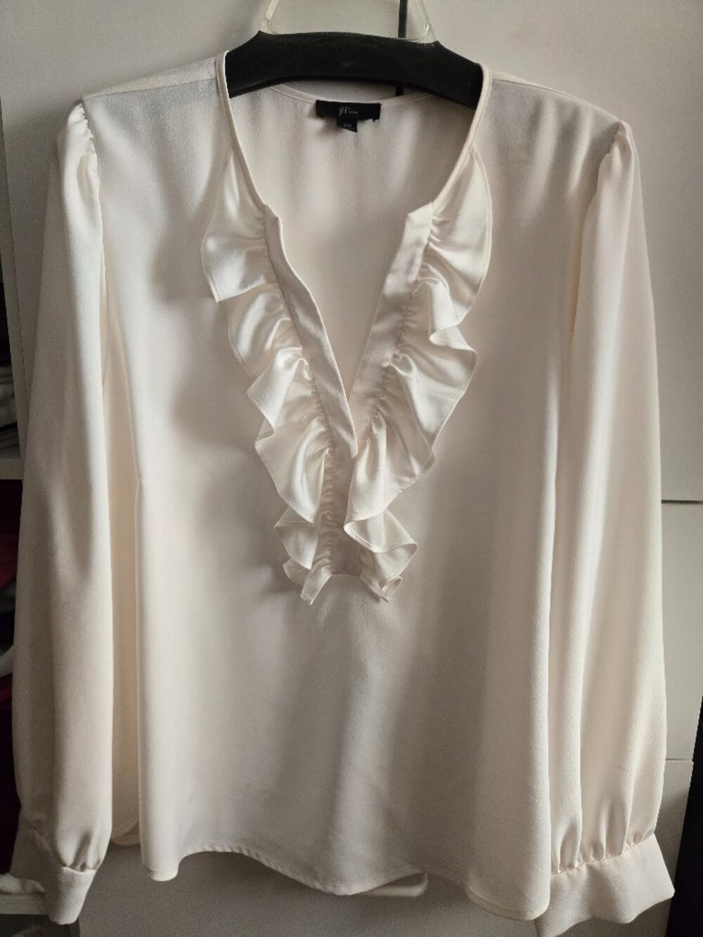 Classic J.Crew Ivory Ruffle Top - Like New - 2X  - Gorgeous